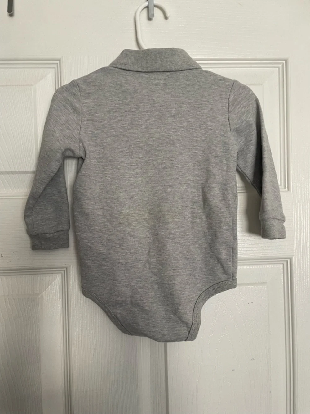 Ralph Lauren Baby 9-12 Months Light Gray Infant Polo Long Sleeve Bodysuit